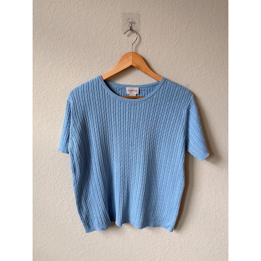 Vintage 80's/90's Crystal-Kobe Powder Blue 100% Cotton, Sweater, Small